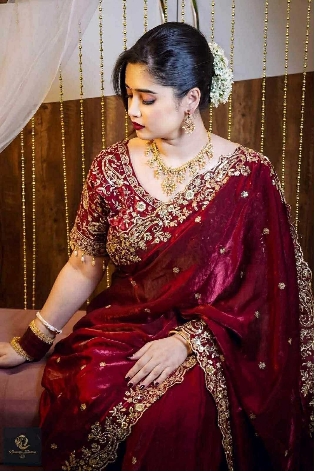 ইন্ডিয়ান জেমিচু ফ্যাব্রিক শাড়ি🥰